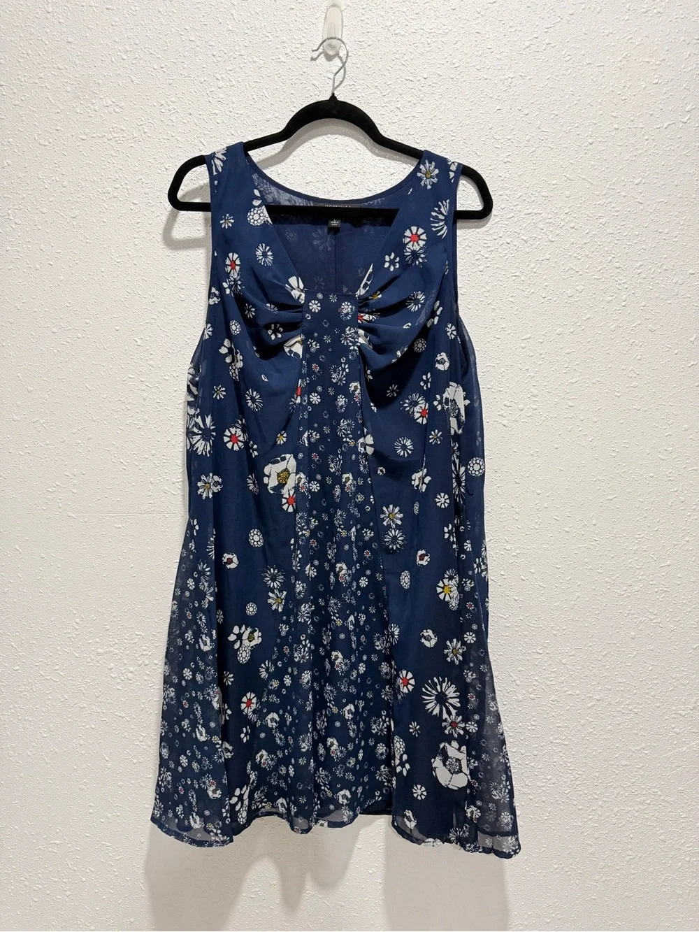 Jason Wu Navy‎ Floral Tie-Front Midi Dress L
